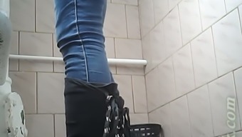 sweet jeans hidden cam hidden cam voyeur teen (18+) toilet public blonde