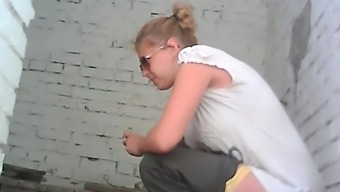 white voyeur teen (18+) pissing toilet blonde