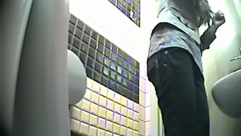 jeans hidden cam hidden cam brown voyeur teen (18+) toilet public brunette