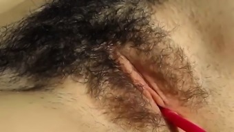 wet sex toy masturbation finger hairy toy pussy web cam amateur close up