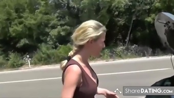 oral mouth fucking cum in mouth cum hardcore face fucked face reality blonde blowjob car clothed couple cumshot facial