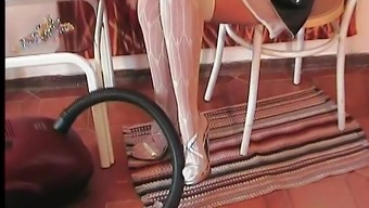 italian model massage foot fetish maid brown nylon stockings uniform fetish solo brunette amateur close up
