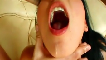 face fucked face brown pornstar pregnant brunette dildo facial