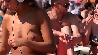 topless high definition european voyeur outdoor beach brunette erotic