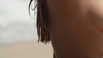 posing european strip beach brunette erotic