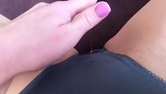 wet rubbing kinky masturbation finger cum panties pussy shaved close up cumshot